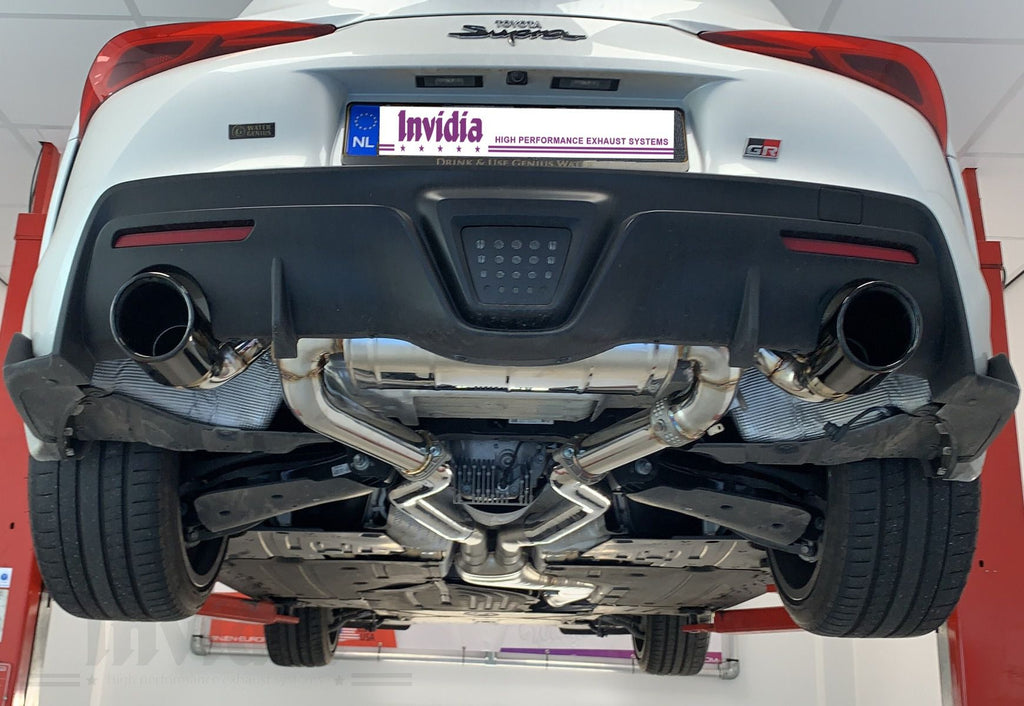 Invidia Performance Invidia Q300 Catback Exhaust Supra GR / Z4 M40i with Valve Hyper Black ...