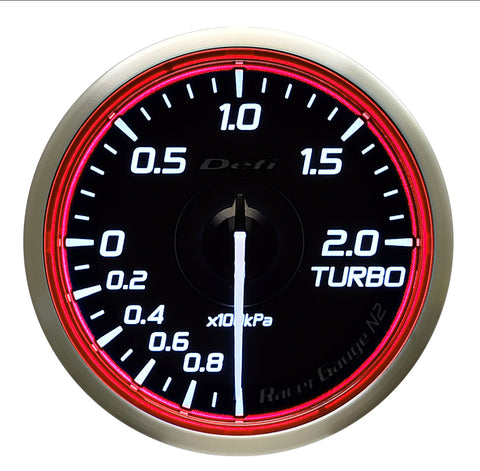 Defi Racer Gauge N2 Red (60mm) - Turbo 2.0