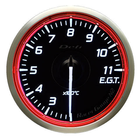 Defi Racer Gauge N2 Red (60mm) - Exhaust Temperature