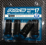 RAYS 17HEX Racing 2 Piece Nut Set - Black/Blue